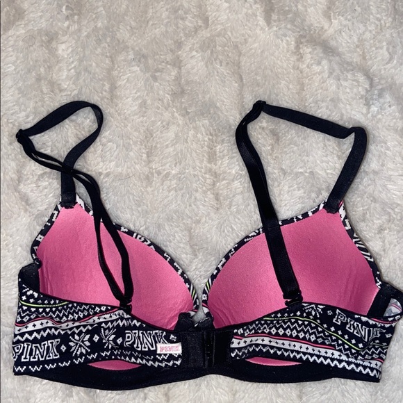 PINK Victoria's Secret Snowflake Bra Wear Everywhere Lightly Lined Underwire 32B - Picture 4 of 9